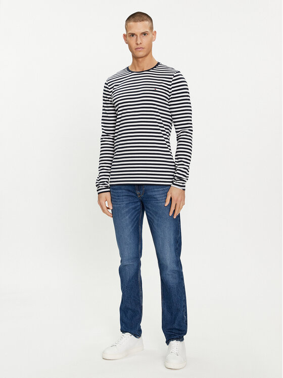 Tommy Hilfiger Tommy Hilfiger Longsleeve MW0MW10804 Granatowy Slim Fit