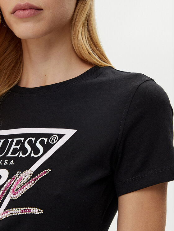 Guess Guess Marškinėliai W5GI05 I3Z14 Juoda Regular Fit
