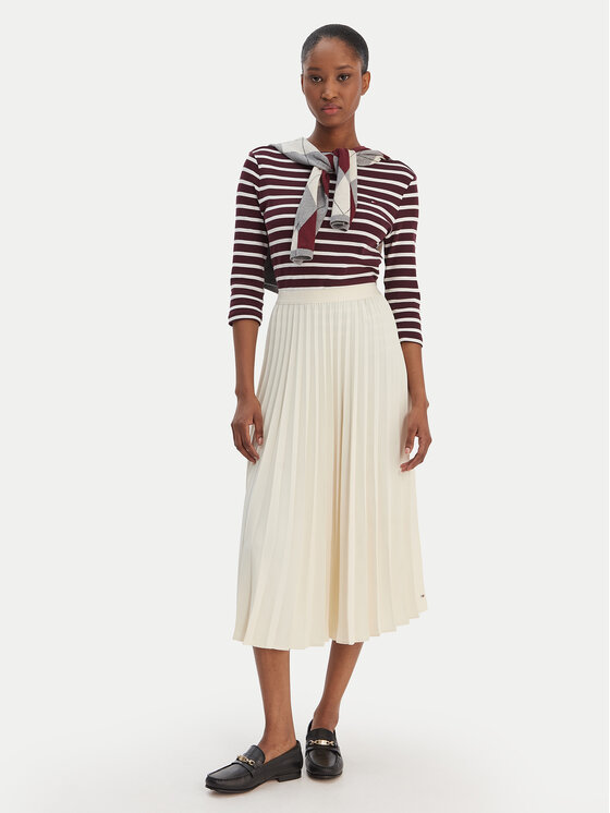 Tommy Hilfiger Tommy Hilfiger Spódnica plisowana WW0WW48538 Écru Regular Fit