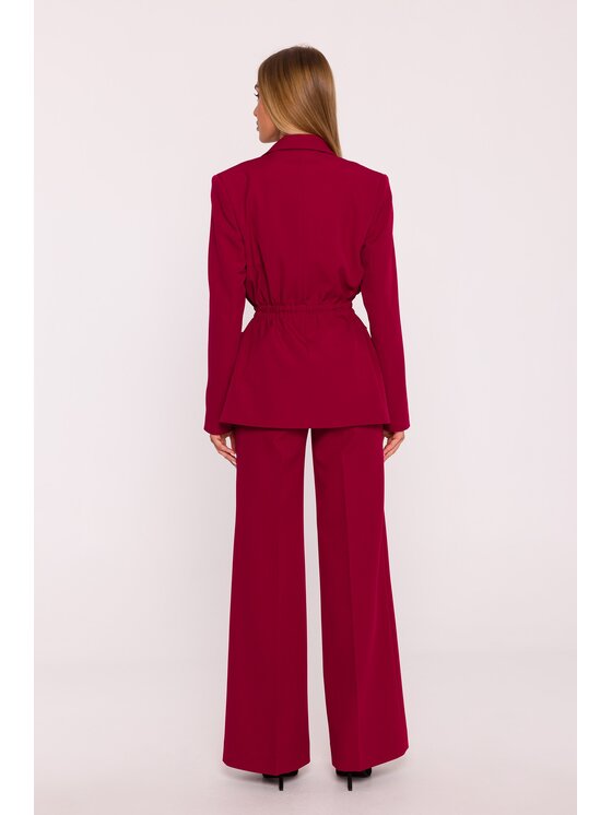 Made of Emotion Made of Emotion Marynarka M873 Bordowy Modern Slim Fit