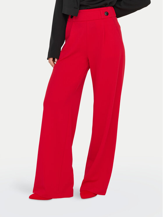 JDY JDY Kalhoty z materiálu Geggo 15208430 Červená Wide Leg