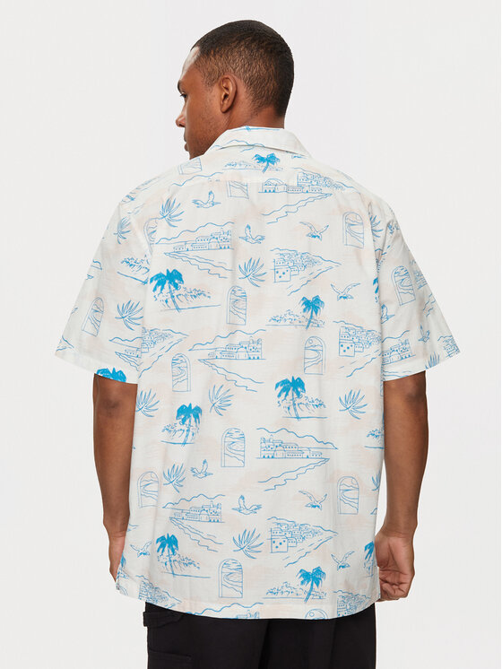 Vans Vans Camicia Davista Ss Woven VN000G7G Écru Regular Fit