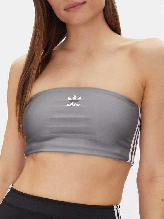 adidas adidas Top 3-Stripes JD3385 Szary Slim Fit