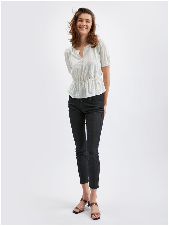 Orsay Orsay Bluzka 102093001000__S Biały Slim Fit