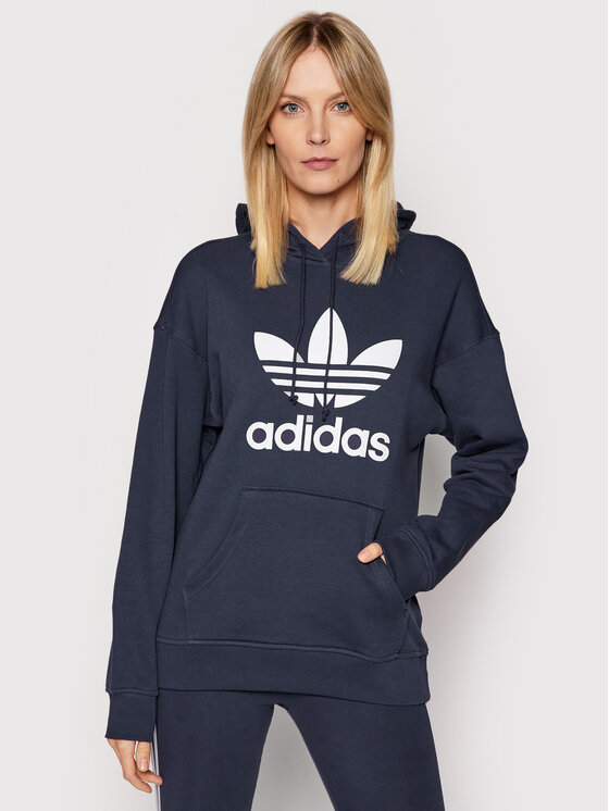 adidas Bluză adicolor Trefoil HE6951 Bleumarin Regular Fit