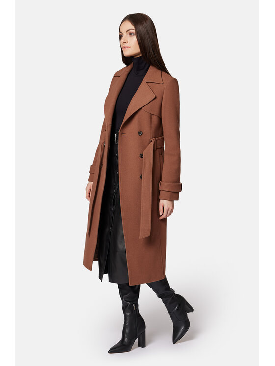 Lancerto Lancerto Płaszcz wełniany Maren PC073223000021 Beżowy Slim Fit