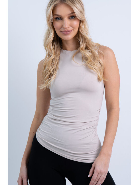 Nudyess Nudyess Blusa Icon z modalu Beige Fitted Fit