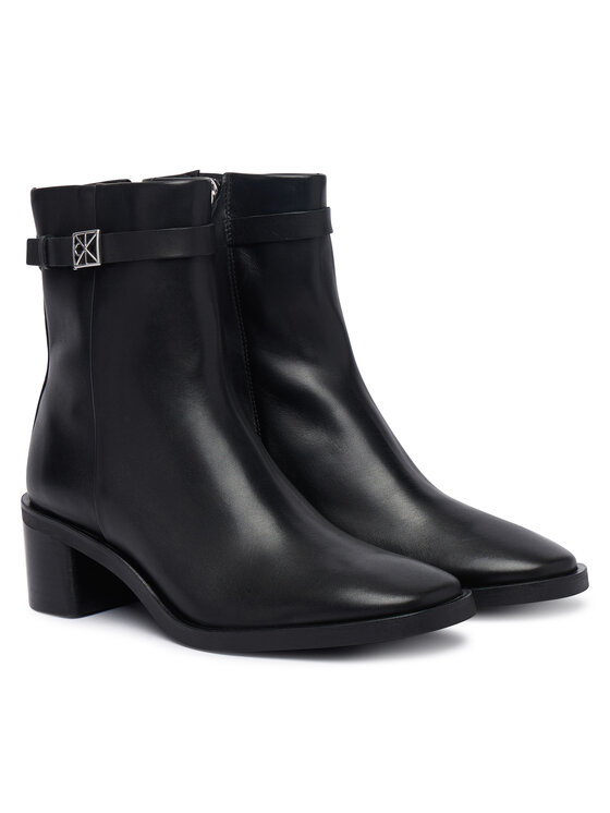 Calvin Klein Calvin Klein Botine Block Heel Ank Boot Lth Hdw HW0HW03171 Negru