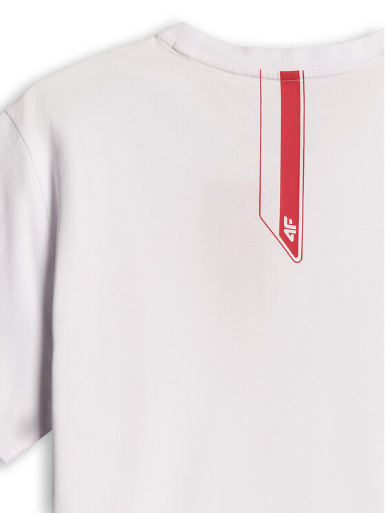 4F 4F T-Shirt STREFA KIBICA Biały Regular Fit