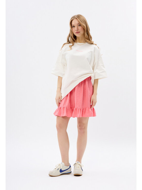 Mirons Mirons T-Shirt Print Biały Oversize