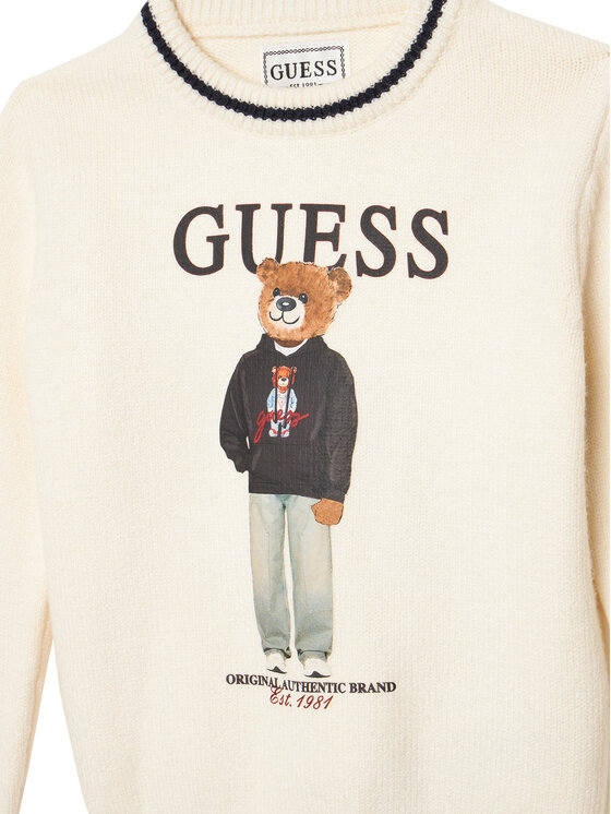 Guess Guess Πουλόβερ N6YR06 Z0903 Κρεμ Regular Fit