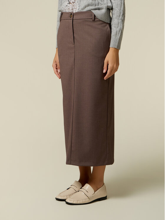 Oltre Oltre Spódnica maxi 1063R001628N012 Brązowy Regular Fit