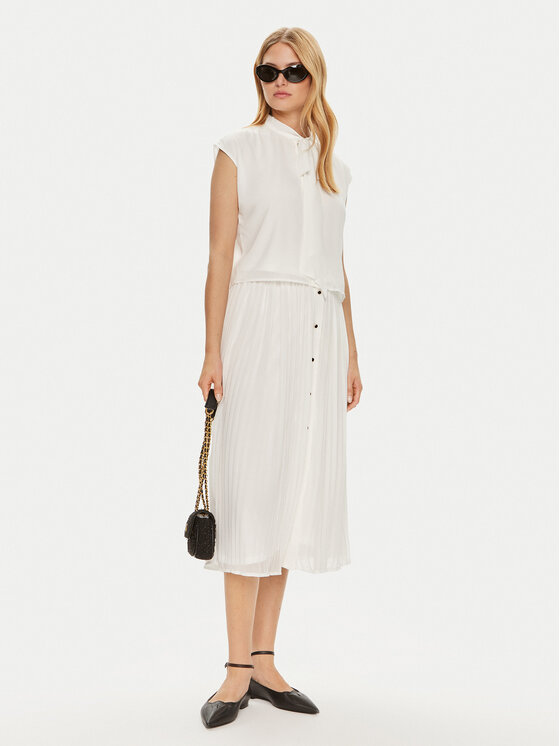Vila Vila Gonna plissettata Yasmin 14102199 Bianco Regular Fit