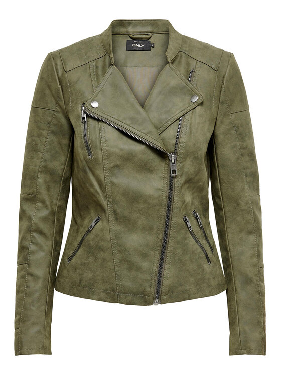 ONLY ONLY Giacca in similpelle Ava 15102997 Verde Regular Fit