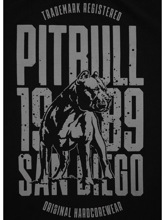 PITBULL PITBULL T-Shirt Koszulka męska SAN DIEGO DOG L Czarny Regular Fit