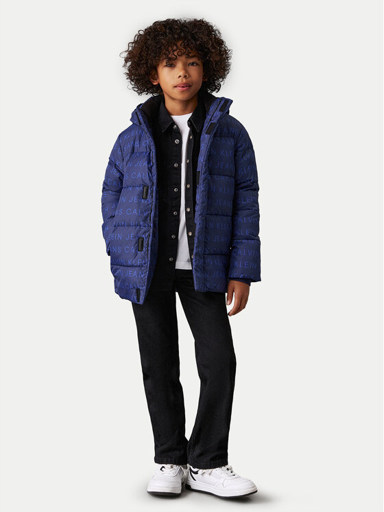 Calvin Klein Jeans Calvin Klein Jeans Giubbotto invernale Logo Aop IB0IB02289 Blu Regular Fit
