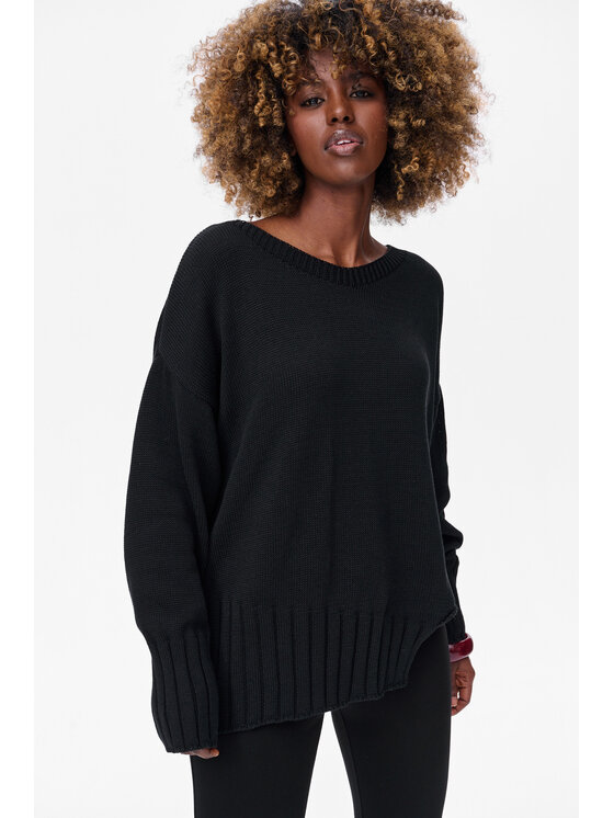 blue shadow blue shadow Sweter Bocq Czarny Regular Fit