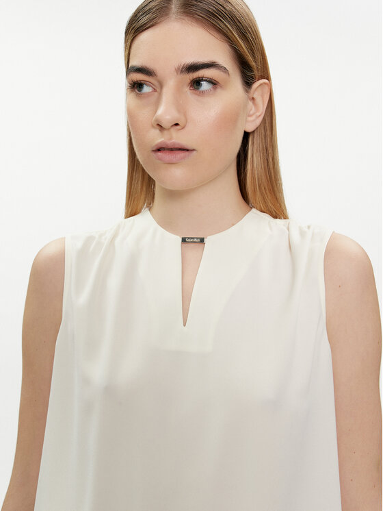 Calvin Klein Calvin Klein Bluse K20K207063 Écru Regular Fit