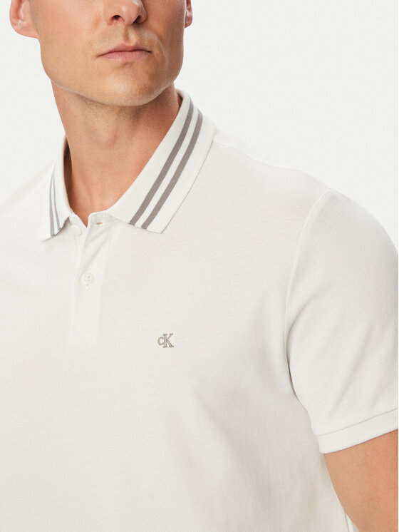 Calvin Klein Jeans Calvin Klein Jeans Polo särk Monogram LV04RC276G Valge Regular Fit