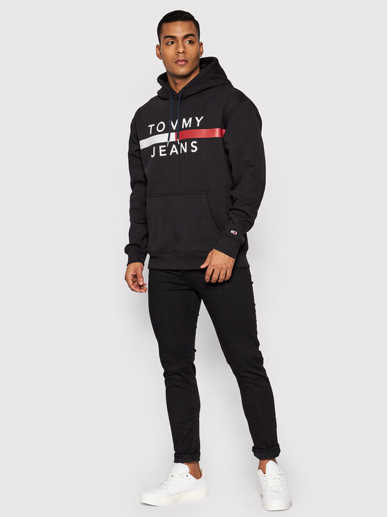 Tommy Jeans Tommy Jeans Bluza Reflective Flag DM0DM07410 Czarny Relaxed Fit