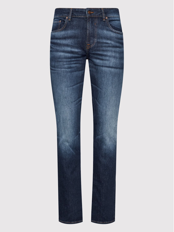 Guess Guess Дънки Angeles M2YAN2 D4Q41 Тъмносин Slim Fit