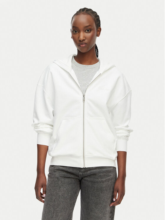 Calvin Klein Hanorac LV044G215G Alb Relaxed Fit