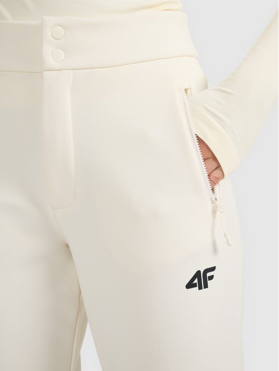 4F 4F Pantaloni da sci 4FWAW25TFTRF0943-12S Bianco Slim Fit