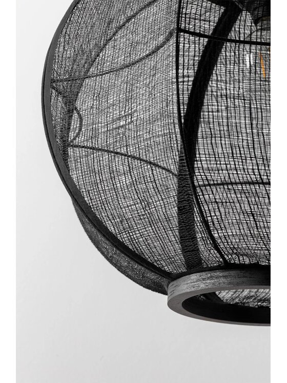 MIAhome MIAhome Lampa wisząca lniana czarna Zenna Ø50 cm Czarny