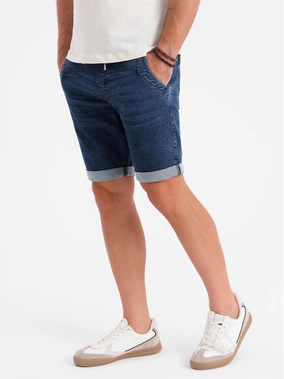 Ombre Ombre Szorty jeansowe OM-SRDS-0161 Niebieski Regular Fit