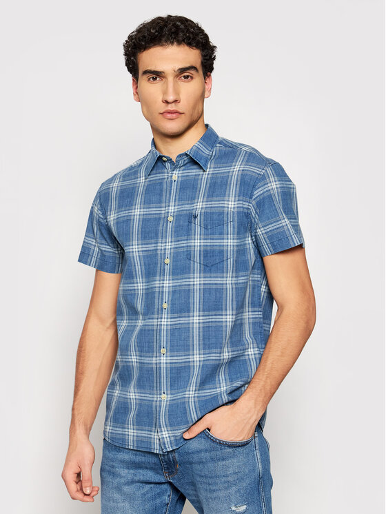 Wrangler Wrangler Camicia 1 Pkt Shirt W5J6OEX1E 112130185 Blu scuro Regular Fit