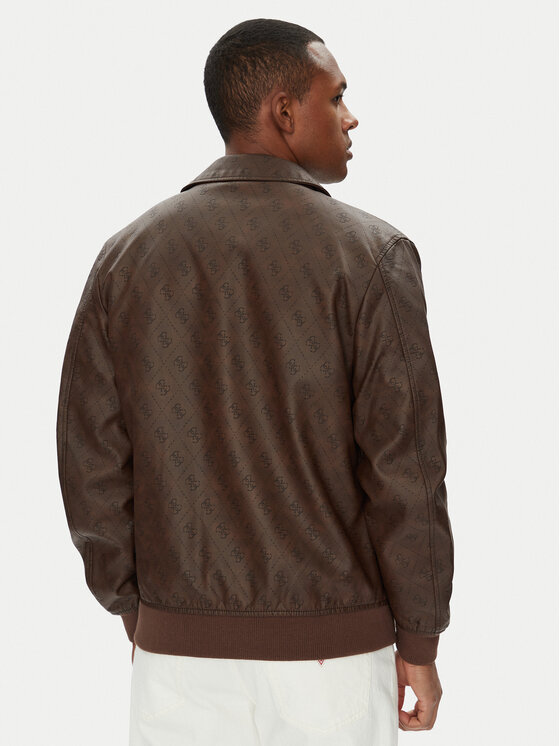 Guess Guess Bunda z imitácie kože M5YL01 WGUC0 Hnedá Regular Fit
