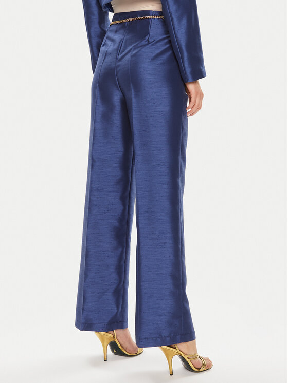 Rinascimento Rinascimento Pantaloni di tessuto CFC0117559003 Blu scuro Wide Fit
