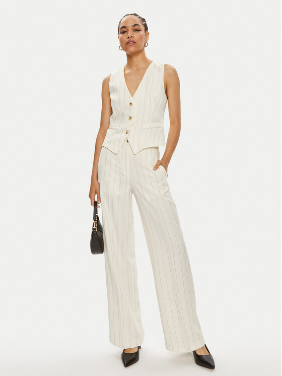 ViCOLO ViCOLO Kalhoty z materiálu TB2344 Écru Regular Fit