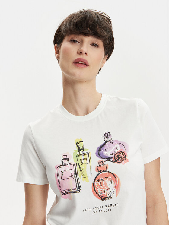 ONLY ONLY T-Shirt Pretty 15316596 Biały Regular Fit