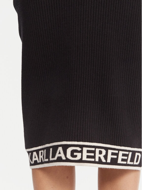 KARL LAGERFELD KARL LAGERFELD Трикотажна сукня A4W13028 Чорний Slim Fit