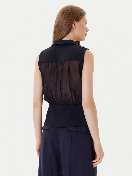 Morgan Morgan Bluse 252-COZIP Dunkelblau Slim Fit