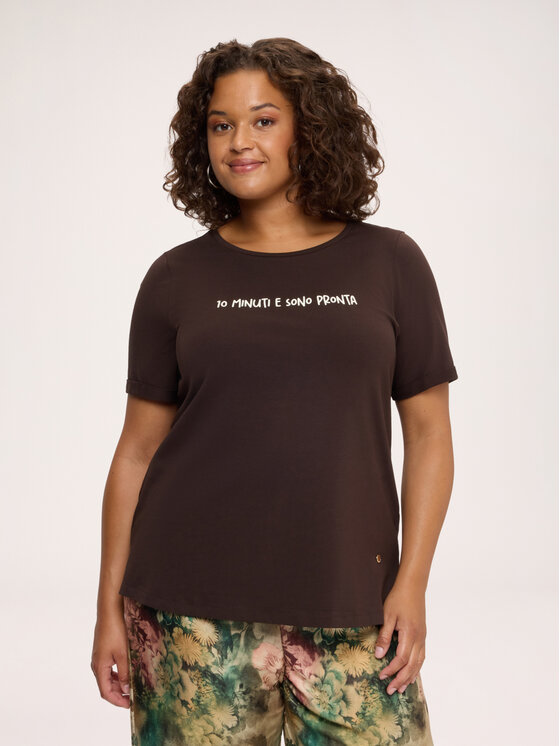 Fiorella Rubino Fiorella Rubino T-Shirt G0EQL009367N022 Brązowy Regular Fit