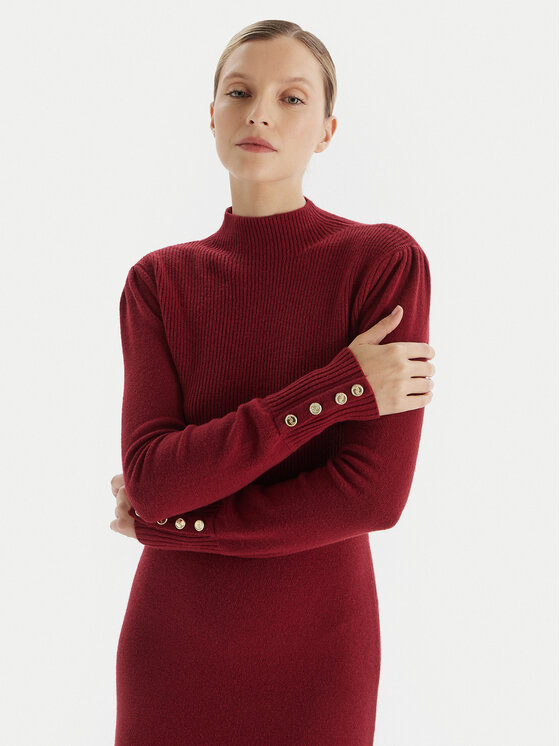 Artigli Artigli Pletena obleka ACAB003090 Bordo rdeča Regular Fit