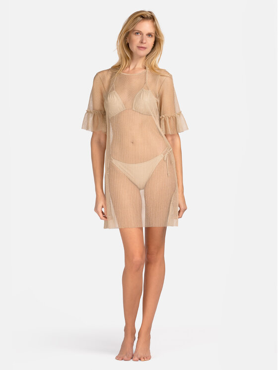 Miss Lou Miss Lou Abito da cocktail ZO-DONE3-BE Beige Relaxed Fit
