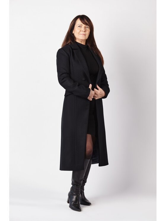 MANDRAGORA MANDRAGORA Cappotto di lana genialny czarny Nero Over Fit