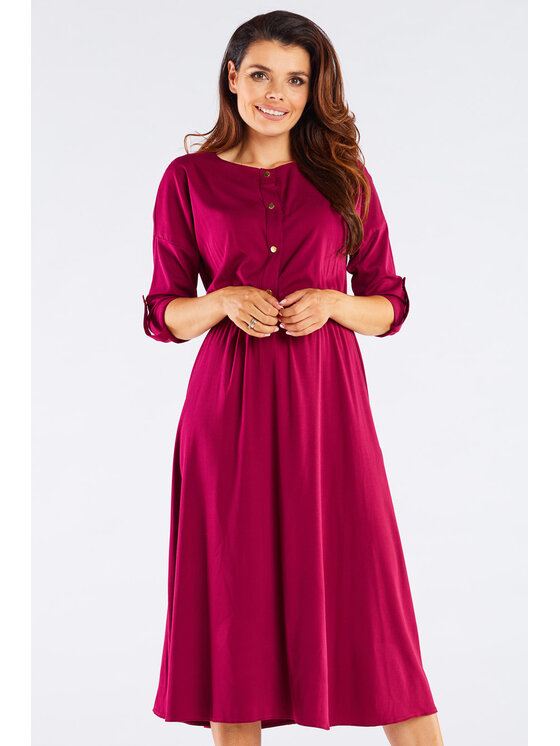 Awama Awama Vestito estivo A452 Bordeaux Basic Fit