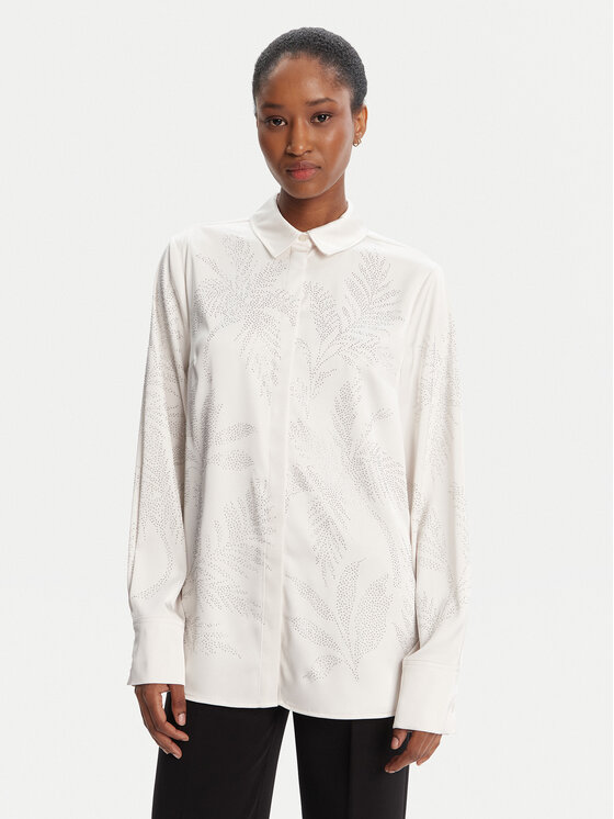 Guess Guess Camicia W5YH40 WFQC2 Écru Regular Fit
