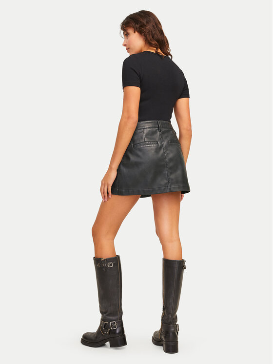 JJXX JJXX Suknja od imitacije kože Tora 12265729 Crna Regular Fit