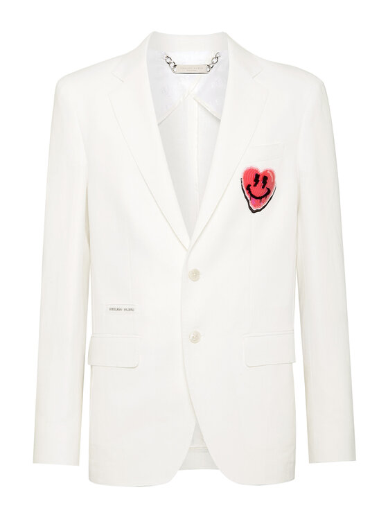 PHILIPP PLEIN PHILIPP PLEIN Marynarka 15081 Biały Regular Fit