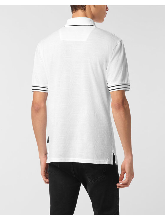 PHILIPP PLEIN PHILIPP PLEIN Polo 25571 Biały Slim Fit