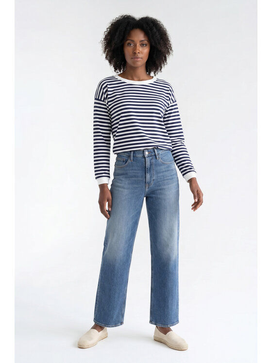 FIGL FIGL Bluzka M1373 Granatowy Regular Fit