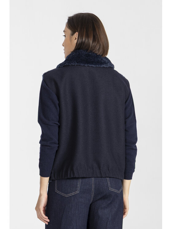 Deni Cler Milano Deni Cler Milano Kamizelka W-DC-4054-E5-F6-58-1 Granatowy Regular Fit