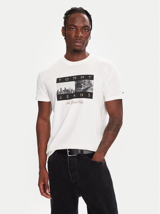 Tommy Jeans Tommy Jeans T-Shirt DM0DM22464 Bílá Regular Fit