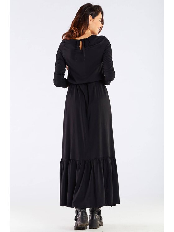 Awama Awama Vestito estivo A455 Nero Basic Fit