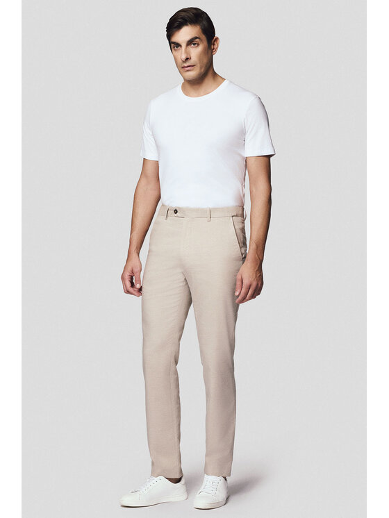 Lancerto Lancerto Spodnie materiałowe Tommaso SP131125000001 Beżowy Slim Fit